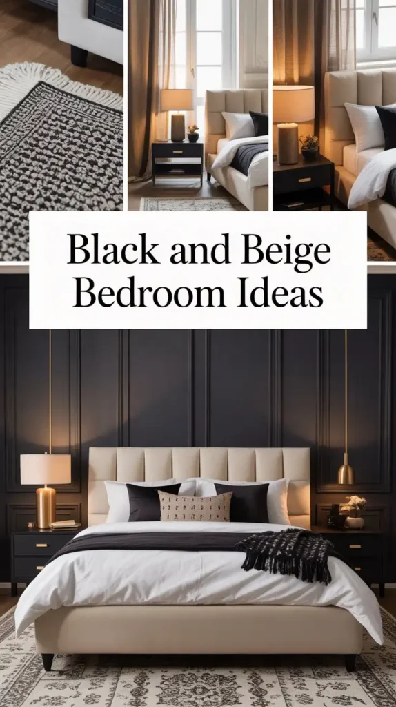 black and beige bedroom idea