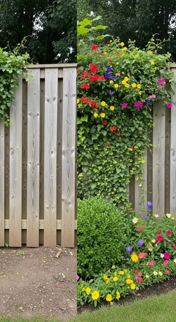 Simple fence line landscaping ideas