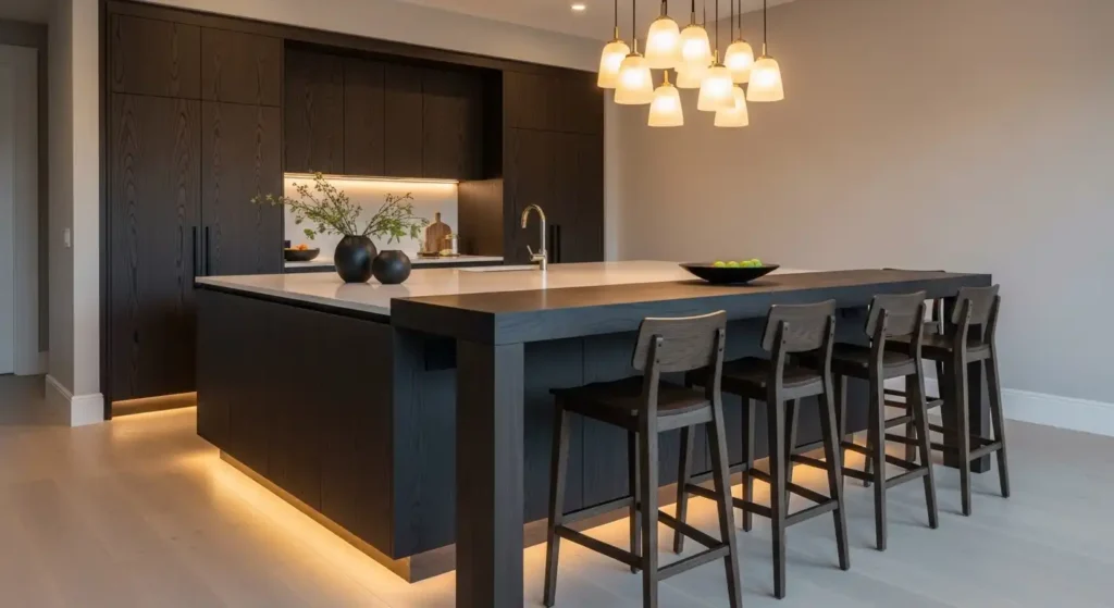 dark wood kitchen cabinets