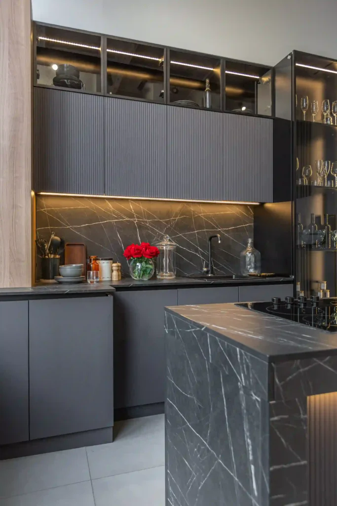 Modern Charcoal Kitchen Cabinets